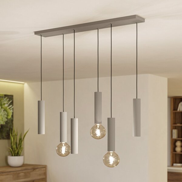 EGLO Luster-lampa FARIOLO, bež, duljina 96 cm, 6 svjetiljki, metal, prigušiva, Bež, Dnevni boravak/blagovaonica, Metal