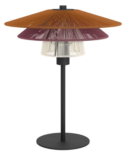 EGLO Stolna lampa PIGNONA, crvena/narančasta/bijela, visina 39 cm, tkanina, Višebojno, Dnevni boravak/blagovaonica, Tkanina / tekstil