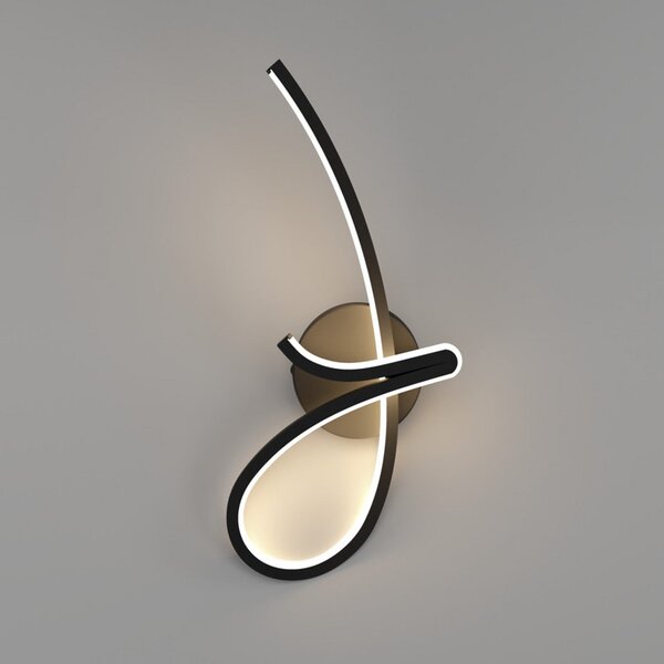 EGLO CARDONCITO LED zidna svjetiljka, crna, visina 44 cm, CCT, Crno, Dnevni boravak/blagovaonica, Metal