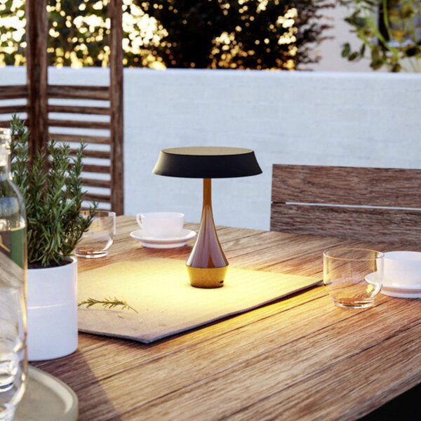 EGLO TURCIO LED punjiva stolna lampa, crna, visina 20 cm, IP44, prigušiva, prigušiva, Crno, Dnevni boravak/blagovaonica, Metal