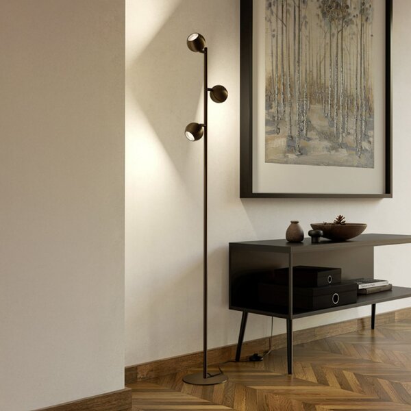 EGLO BIMEDA 1 stajalna lampa, brončane boje, visina 140 cm, s tri sjenila., Bronca / stari mesing, Dnevni boravak/blagovaonica, Metal, Metak