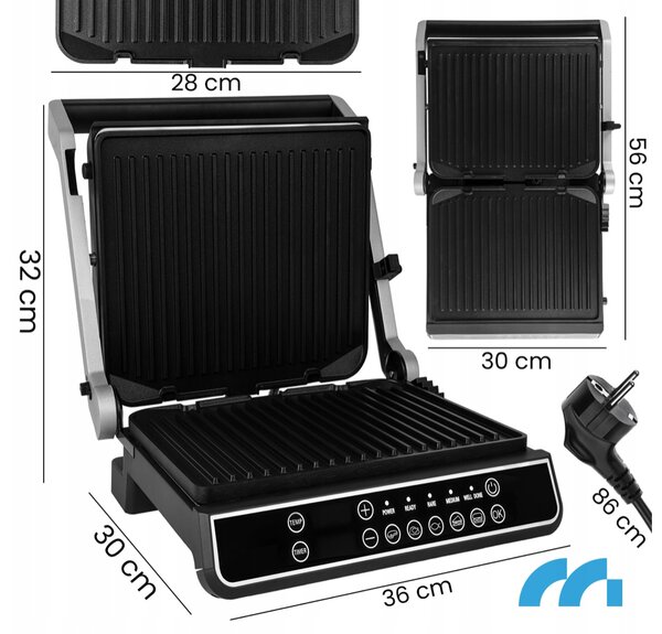 Električni kontaktni roštilj SM5000W-PRO s LED zaslonom - 2500 W