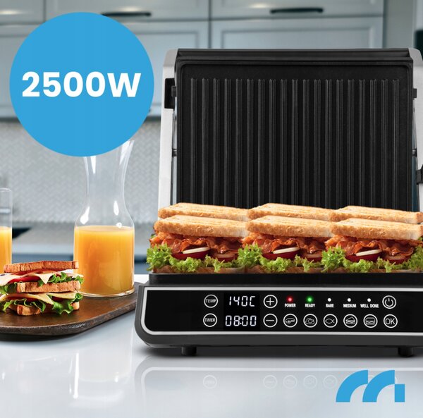 Električni kontaktni roštilj SM5000W-PRO s LED zaslonom - 2500 W
