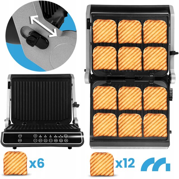 Električni kontaktni roštilj SM5000W-PRO s LED zaslonom - 2500 W
