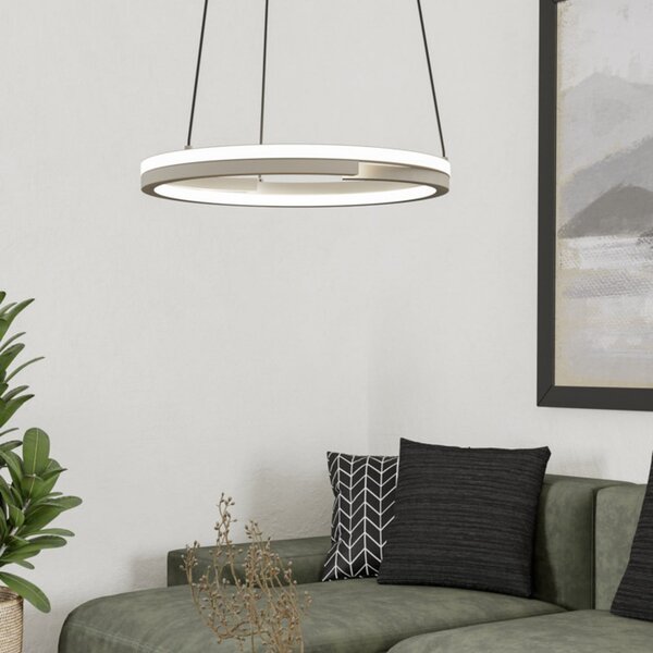 EGLO MEZZOMONTE LED viseća svjetiljka, bež, Ø 48 cm, CCT, prigušiva, Bež, Dnevni boravak/blagovaonica, Aluminij