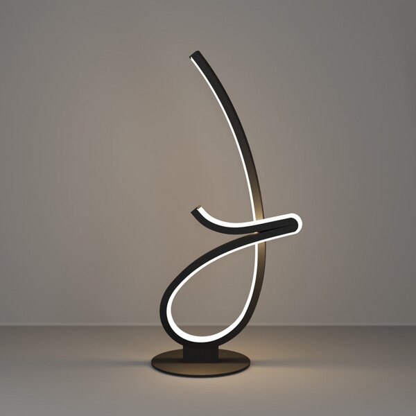 EGLO CARDONCITO LED stolna lampa, crna, visina 46 cm, CCT, Crno, Dnevni boravak/blagovaonica, Metal