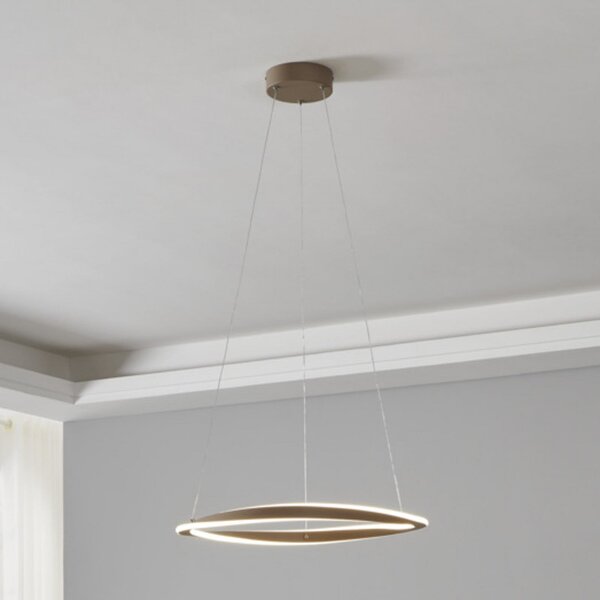 EGLO CAMEROTA LED viseća svjetiljka, bež, Ø 57 cm, daljinski upravljač, prigušiva, Bež, Dnevni boravak/blagovaonica, Aluminij
