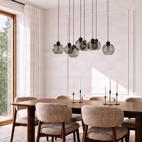Viseće Svjetiljka TK Lighting, Cubus, prigušiv, Sivo, Dnevna soba, Staklo, Moderan