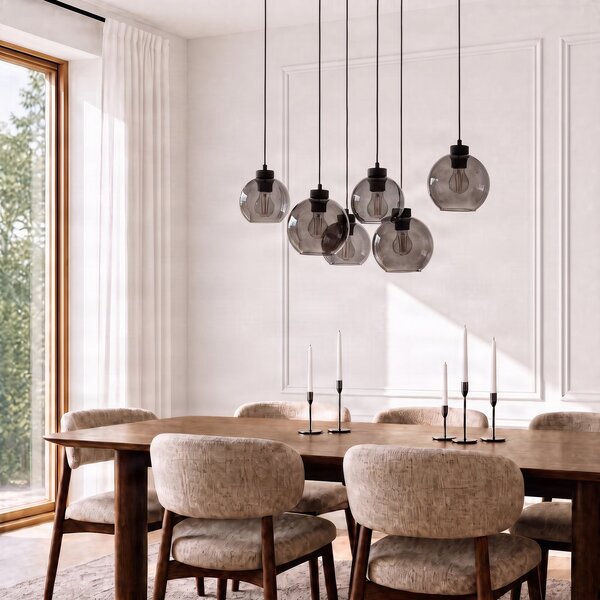 Viseće Svjetiljka TK Lighting, Cubus, prigušiv, Sivo, Dnevna soba, Staklo, Moderan
