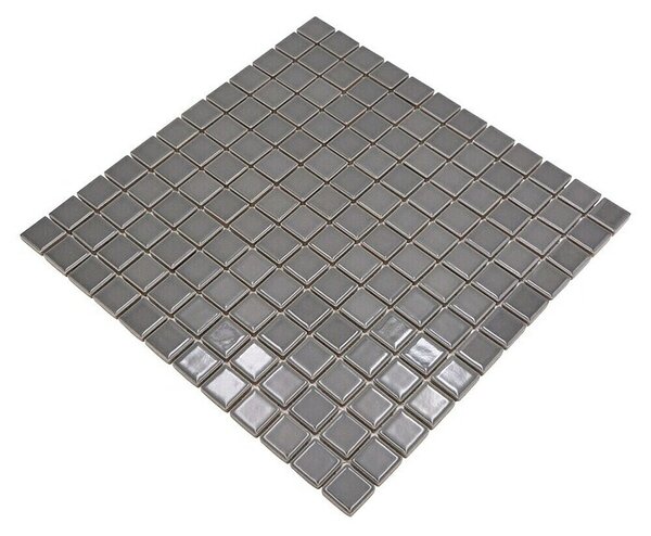 Mozaik pločica Quadrat Uni CG 124 (29,8 x 29,8 cm, Sive boje, Sjaj)