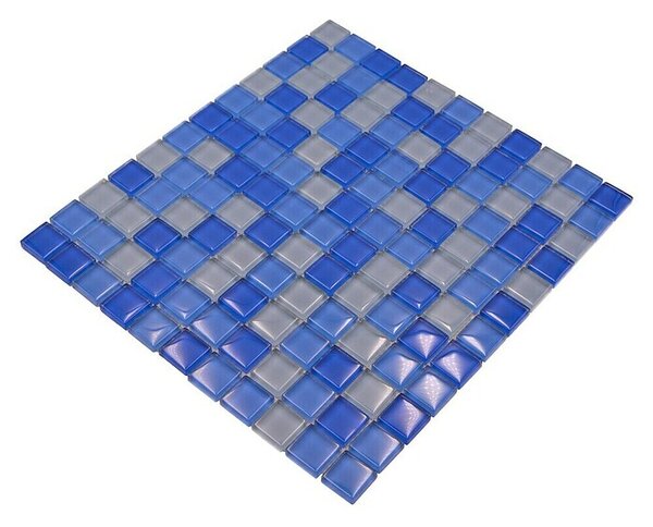 Mozaik pločica Quadrat Crystal Mix XCM 8222 (32,7 x 30,2 cm, Plave boje, Sjaj)
