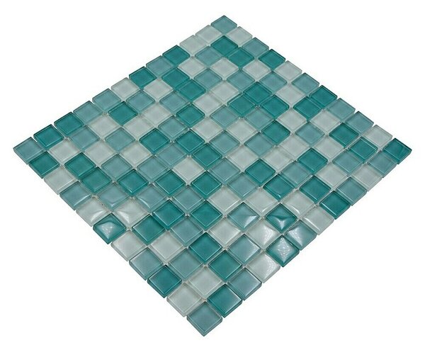 Mozaik pločica Quadrat Crystal Mix XCM 8114 (32,7 x 30,2 cm, Svjetlozelena-zelena, Sjaj)