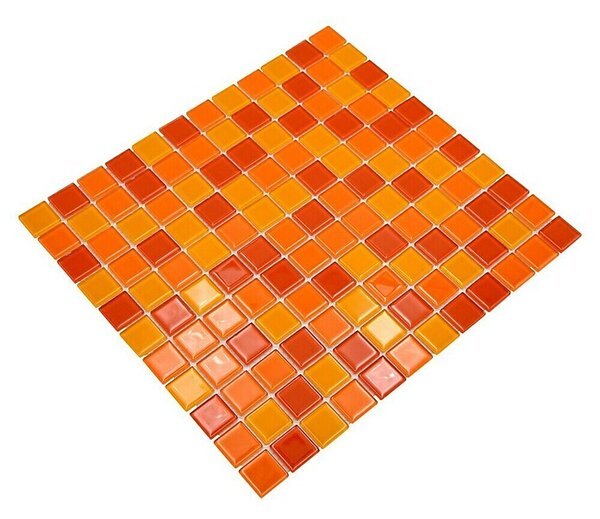 Mozaik pločica Quadrat Crystal Mix CM 4523 (32,7 x 30,2 cm, Žuto-narančasto-crveno, Sjaj)