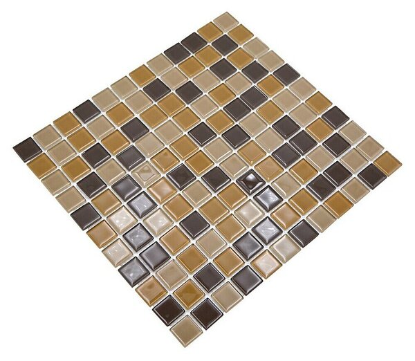 Mozaik pločica Quadrat Crystal Mix CM 4555 (32,7 x 30,2 cm, Smeđa-narančasta-bež, Sjaj)
