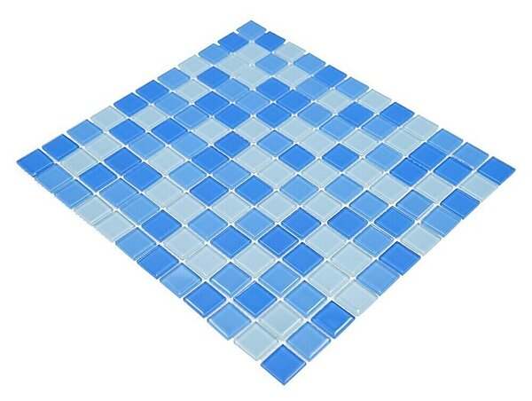Mozaik pločica Quadrat Crystal Mix CM 4222 (32,7 x 30,2 cm, Svijetloplave boje, Sjaj)