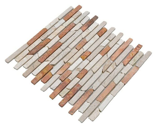 Mozaik pločica MOS BRICK 135 (30,5 x 30,5 cm, Crvena-bež, Mat)