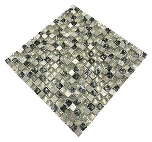 Mozaik pločica Quadrat Crystal Mix XIC 1052 (30,5 x 30,5 cm, Sive boje, Sjaj)