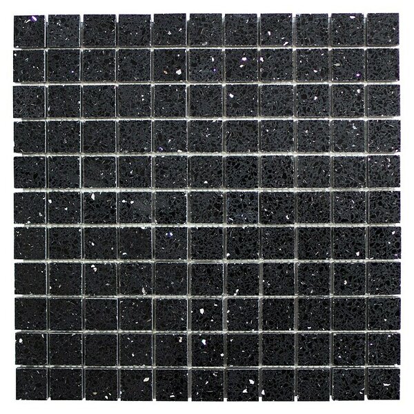 Mozaik pločica Quadrat Artifical XCM ASM22 (30,5 x 30,5 cm, Crne boje, Sjaj)