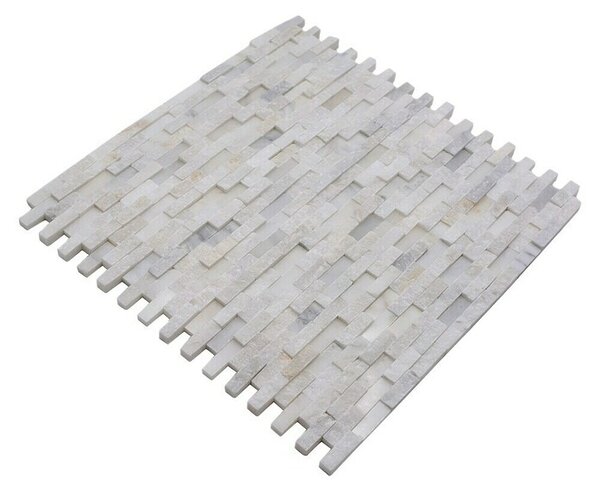 Mozaik pločica Brick Splitface XNC 3D11 (30,5 x 30,5 cm, Bijele boje, Mat)