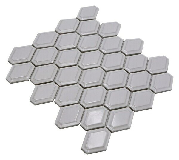 Mozaik pločica Diamant CG MD 1WG (25,2 x 26,5 cm, Bijele boje, Sjaj)