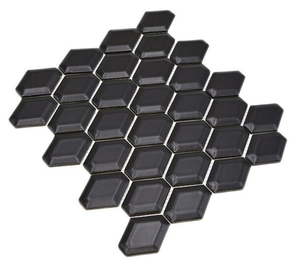 Mozaik pločica Diamant CG MD 7BM (25,2 x 26,5 cm, Crne boje, Mat)