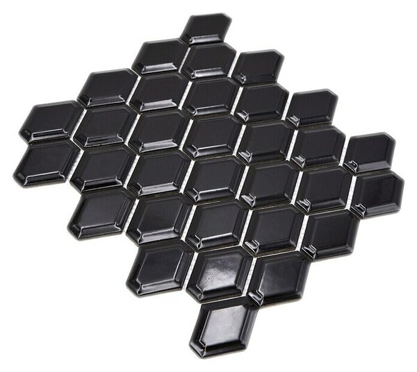 Mozaik pločica Diamant CG MD 5BG (25,2 x 26,5 cm, Crne boje, Sjaj)