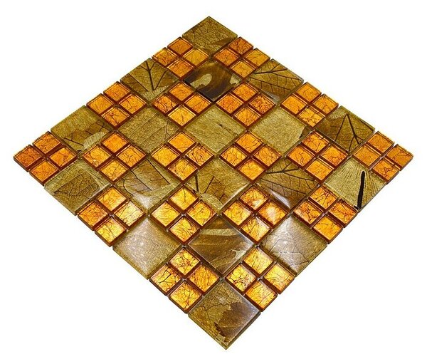 Mozaik pločica Crystal Desert XCM 8DSG (30 x 30 cm, Zlatne boje, Sjaj)