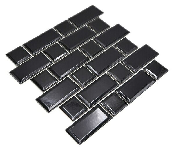 Mozaik pločica Metro Uni CG M02BM (29,4 x 29,1 cm, Crne boje, Sjaj)