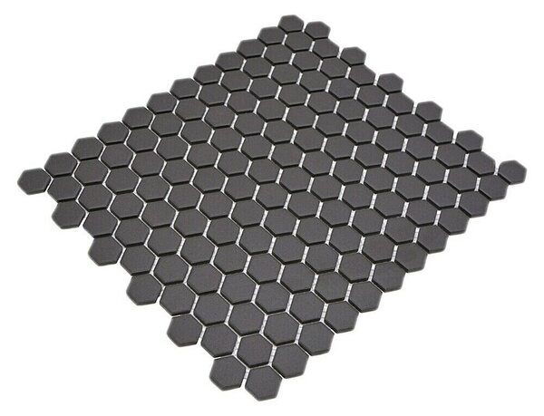 Mozaik pločica Hexagon Uni CU HX089 (26 x 30 cm, Crne boje, Mat)