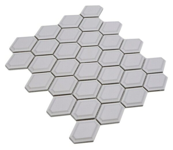 Mozaik pločica Diamant CG MD 3WM (25,2 x 26,5 cm, Bijele boje, Mat)