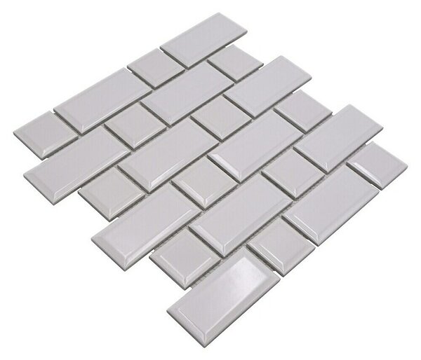 Mozaik pločica Metro Uni CG M08WM (29,4 x 29,1 cm, Bijele boje, Sjaj)