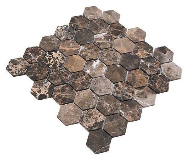 Mozaik pločica Hexagon MOS HXN 476 (29,8 x 30,5 cm, Smeđe boje, Mat)