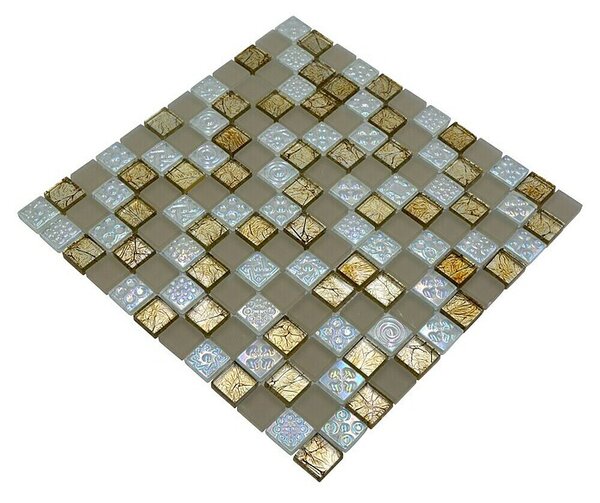 Mozaik pločica Quadrat Crystal Mix XCM 8LU80 (29,8 x 29,8 cm, Boja šampanjca, Sjaj)