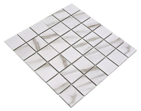 Mozaik pločica Quadrat Calacatta CIM Q48 CT (30,6 x 30,6 cm, Bijele boje, Mat)