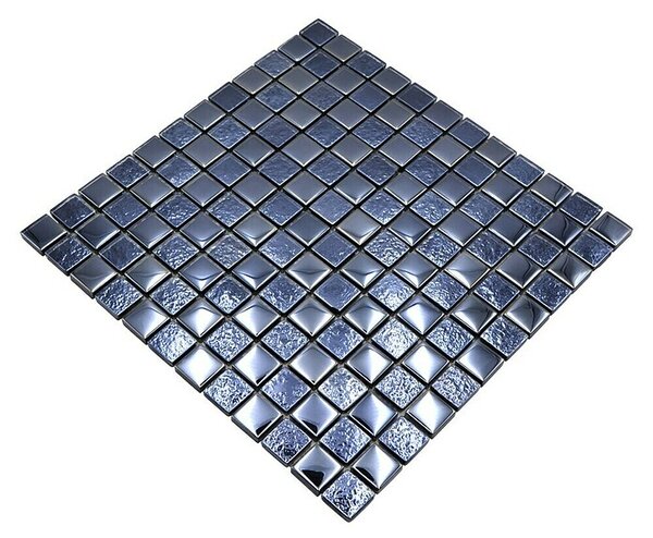 Mozaik pločica Quadrat Crystal Mix XCM 8LU89 (29,8 x 29,8 cm, Crne boje, Sjaj)