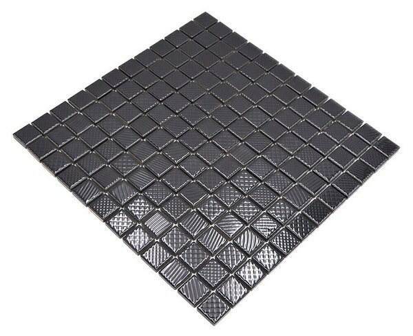 Mozaik pločica Quadrat CG 123 (29,8 x 29,8 cm, Crne boje, Sjaj)