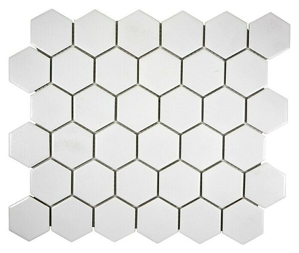 Mozaik pločica Hexagon Uni CU HX101 (32,5 x 28,1 cm, Bijele boje, Mat)