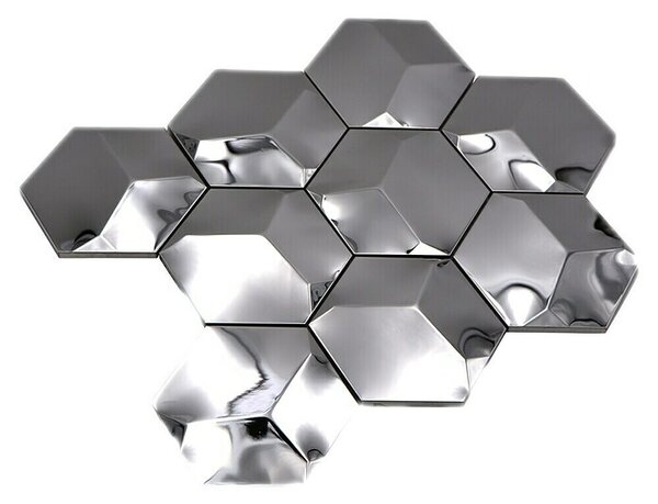 Mozaik pločica Hexagon HXM 10SG (26,2 x 23 cm, Srebrne boje, Sjaj)