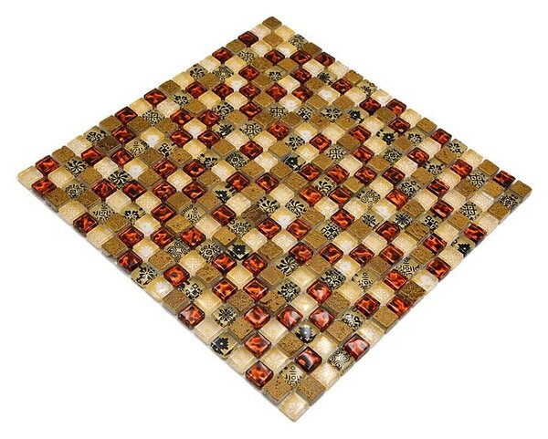 Mozaik pločica Quadrat Crystal Mix XCM M700 (30 x 30 cm, Bež boje, Sjaj)