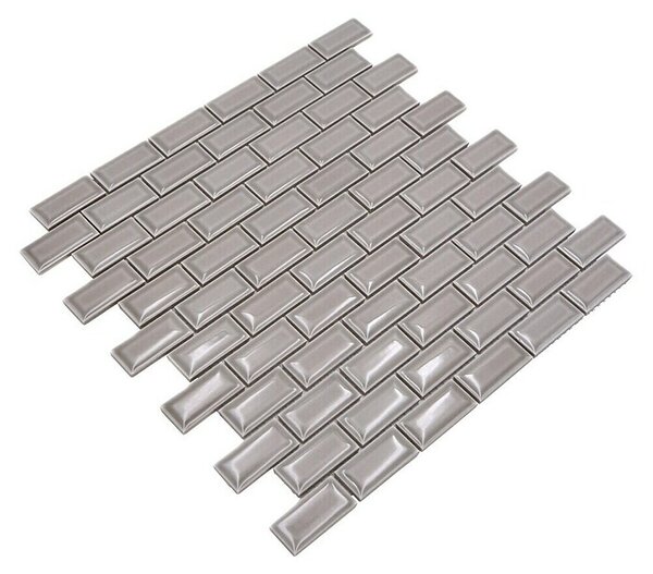 Mozaik pločica Brick Bond Diamond CBC 102 (30 x 30 cm, Sive boje, Sjaj)