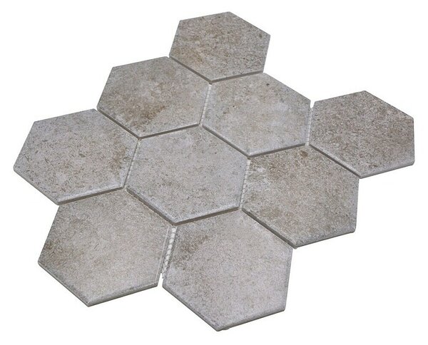 Mozaik pločica Hexagon CIM HX9 CU (25,6 x 29,55 cm, Sive boje, Mat)