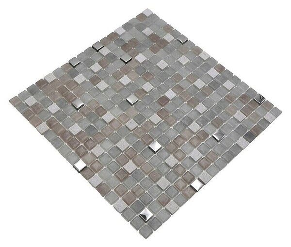 Mozaik pločica Quadrat Crystal Mix LOPE 04AN (30 x 30 cm, Sive boje, Sjaj)