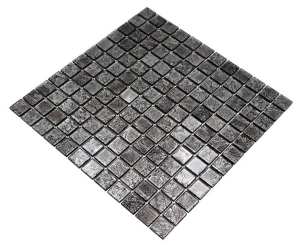 Mozaik pločica Quadrat Crystal Uni CM 4BL12 (30 x 30 cm, Crne boje, Sjaj)
