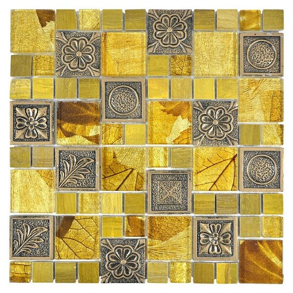 Mozaik pločica Crystal Mix XCM NIKO90 (30 x 30 cm, Zlatne boje, Sjaj)