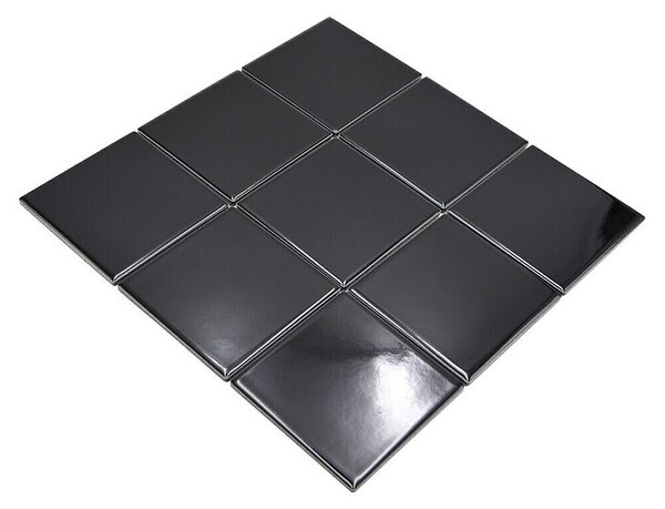 Mozaik pločica Quadrat Uni CQ 120 (29,8 x 29,8 cm, Crne boje, Sjaj)