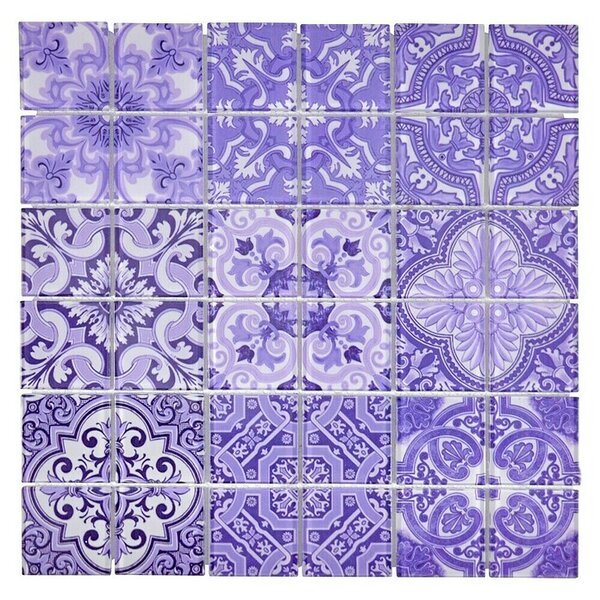 Mozaik pločica Quadrat Crystal CM ITALY (30 x 30 cm, Lila, Sjaj)