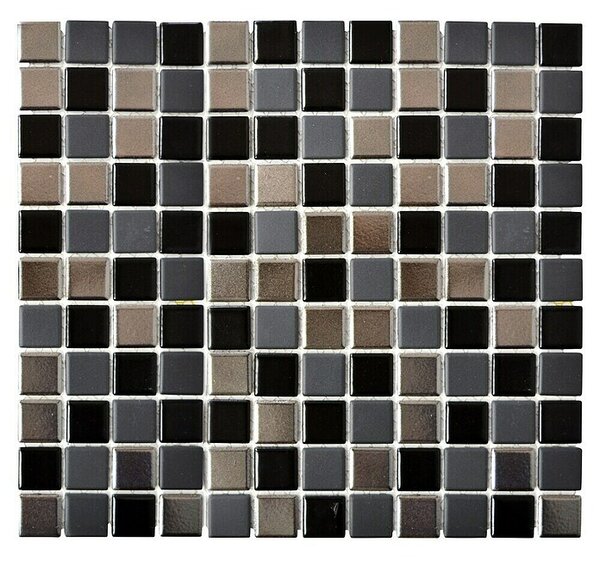 Mozaik pločica Quadrat TRS BLS (32,6 x 30 cm, Crne-srebrne boje, Mat)