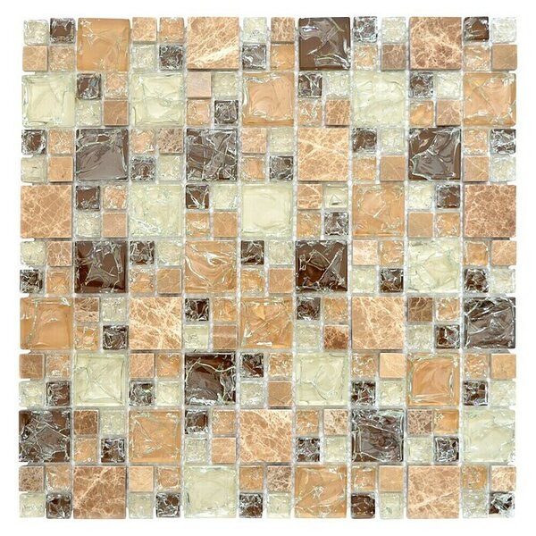 Mozaik pločica Crystal Mix XIC K1453 (30,5 x 30,5 cm, Smeđa-bež, Sjaj)
