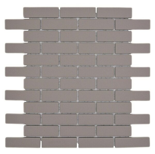 Mozaik pločica Brick Uni CU BR 304 (26,1 x 29 cm, Svijetlosive boje, Mat)