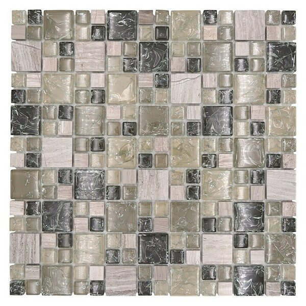 Mozaik pločica Crystal Mix XIC K1452 (30,5 x 30,5 cm, Sivo-zelene boje, Sjaj)